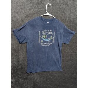This Is My Lazy Shirt Monkey Graphic Tee Blue Faded Short Sleeve T-Shirt
